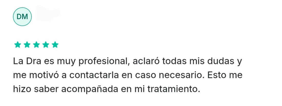 Opinión 6 de una paciente de la Dra. Ale Jurado en Doctoralia